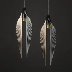 Home Decoration Salon Chandeliers Lustre Modern Nordic Metal Special-shaped Single Head Led Lights Dining Room Living Lightings