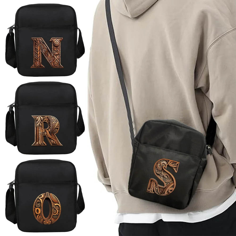 Shoulder Bag Men's Korean Style Messenger Bags Crossbody Bag Outdoor Portable Leisure Women Diagonal Pouch Wood Art Series