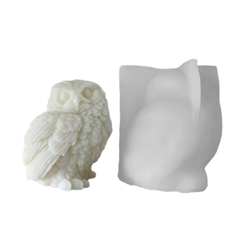 Mold 3D Owl Plaster Epoxy Mold for DIY Crafts Handmade Soap 97QE