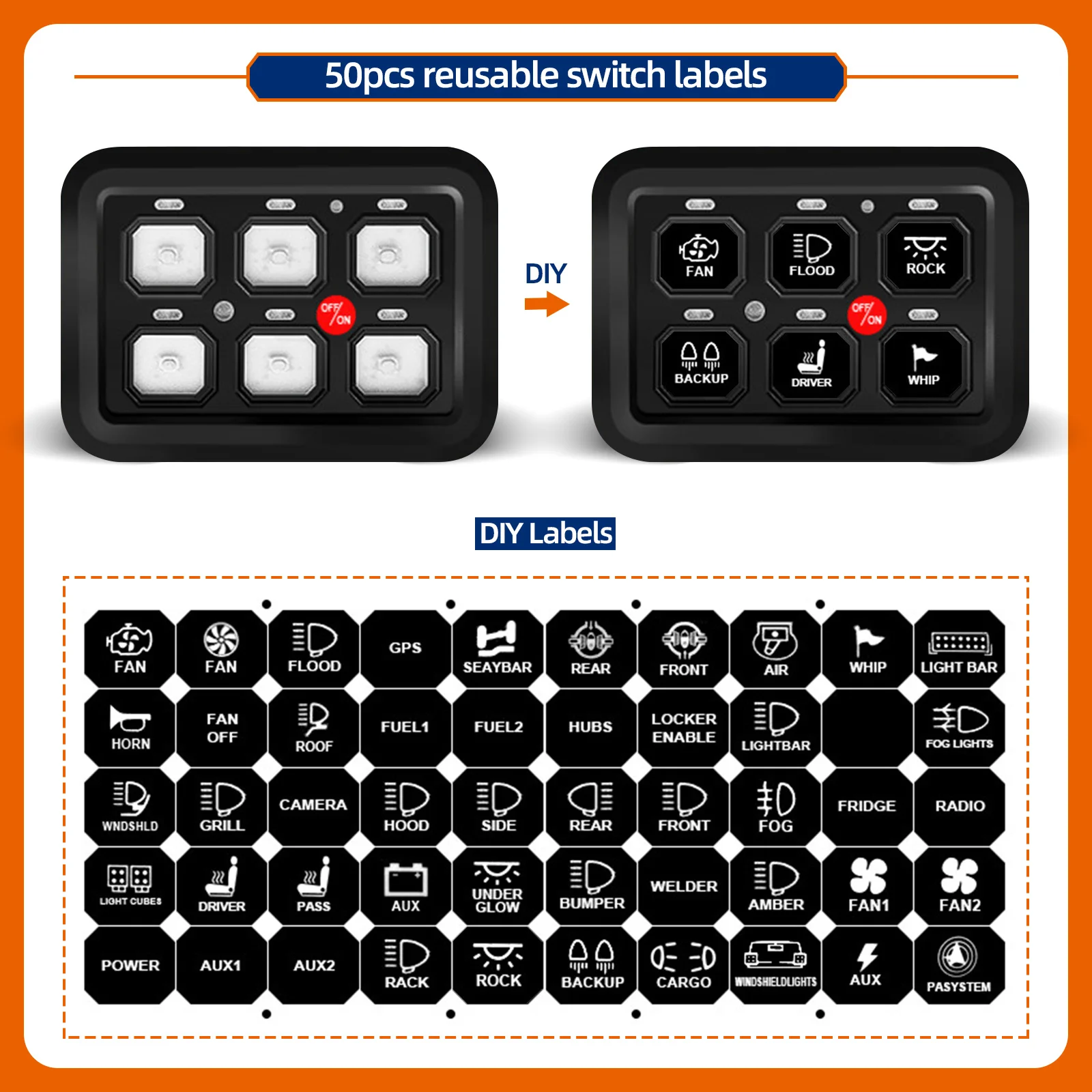 CNSPEED 6 Gang LED Switch Panel On Off Control 12V Automatic Light Electronic Relay System for Truck Caravan Boat Camper