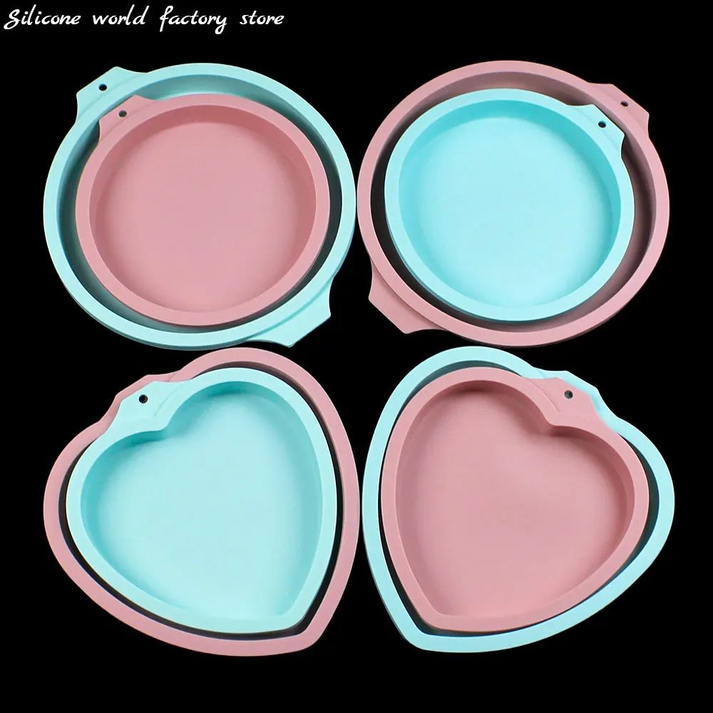 

Silicone World 6/8 Inch Silicone Cake Molds DIY Mousse Rainbow Layered Cake Mold Round Heart Shaped Baking Tray Baking Tools