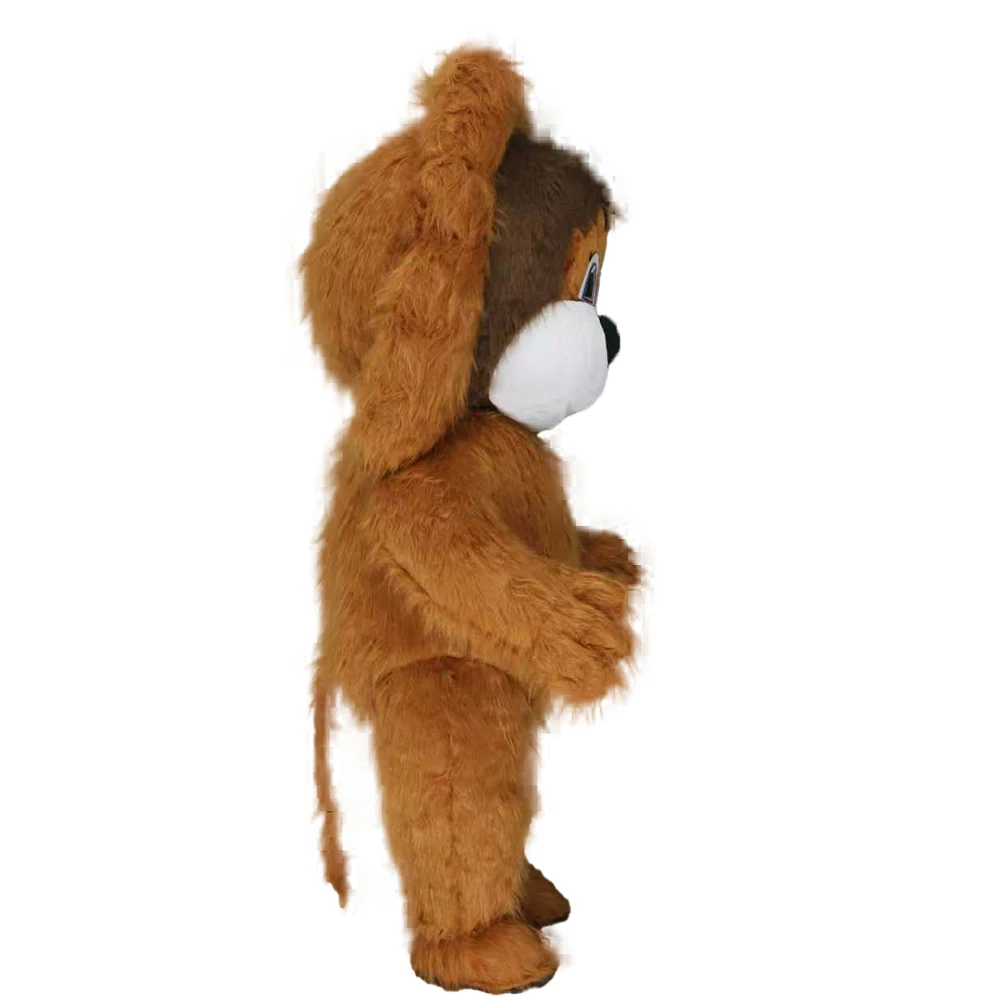 سايجو نفخ الأسد البني زي التميمة موكب الكبار شخصية تأثيري هالوين حفلة الحدث مجموعة أفخم #5