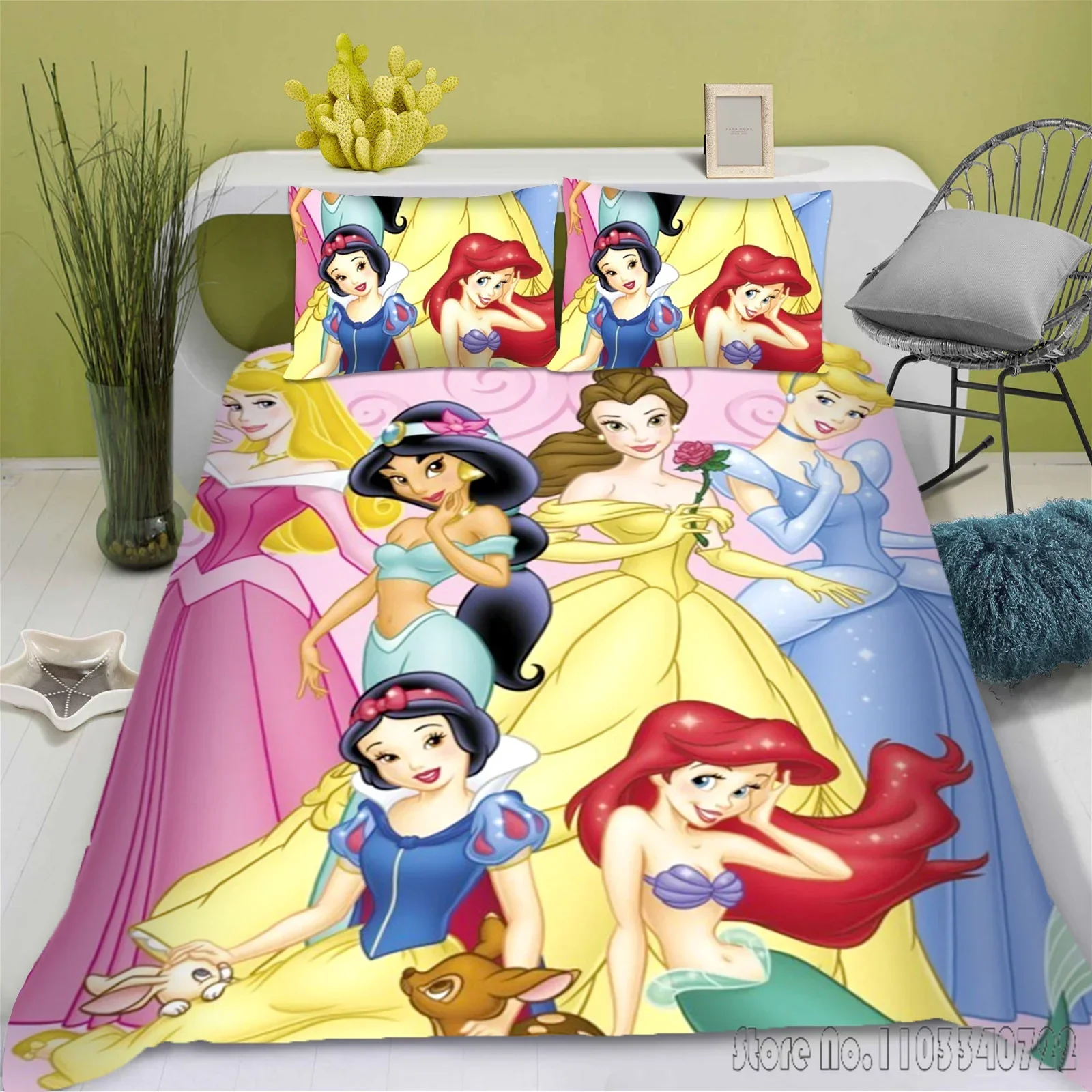 

Quilt Cover Princess Cartoon Disney Love Child Duvet Cover Set HD Comforter Cover Bedclothes for Kids Bedding Sets Bedroom Decor