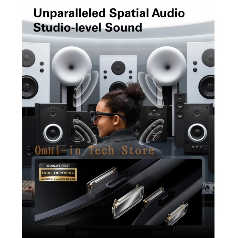 RayNeo Air 3S Pro slimme AR-bril, 135-inch HD-weergave, 1200 Nits helderheid, 3D-surroundgeluid