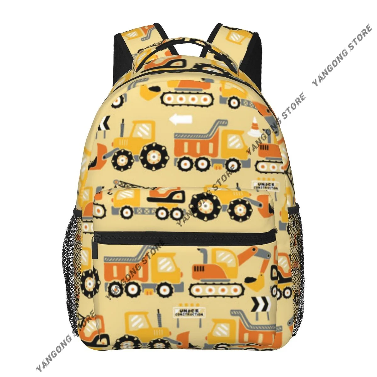 Construction Cartoon Elements Backpack School Bags Casual for Teenager Girls Shoulder Bag Travel Bags
