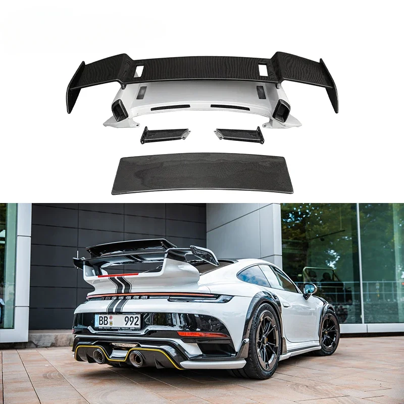 SW Real Dry Carbon Fiber GT street R Rear Spoiler For  911 992 Upgrade Aerodynamic Performance Kit Racing Spoiler