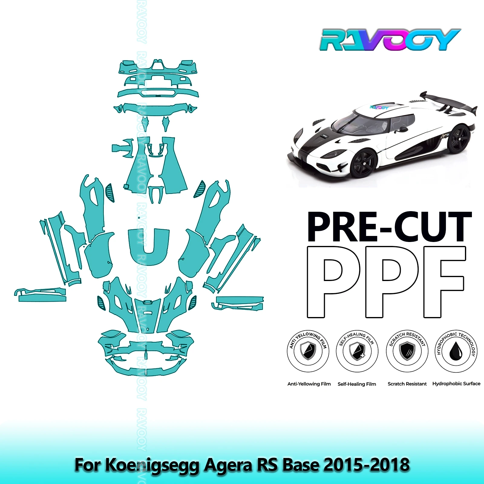 

Full Vehicle Clear Bra Precut PPF Paint Protection Film For Koenigsegg Agera RS Base 2015-2018