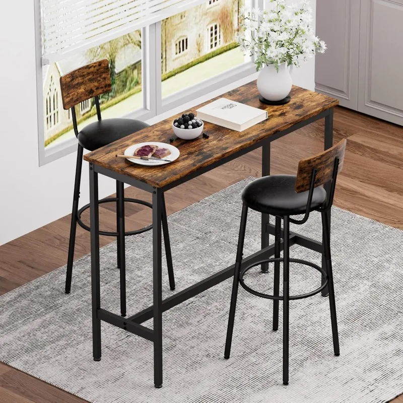Bar Stools with Back, High Kitchen Barstools with Back, Counter Stools Bar Chairs with Backrest