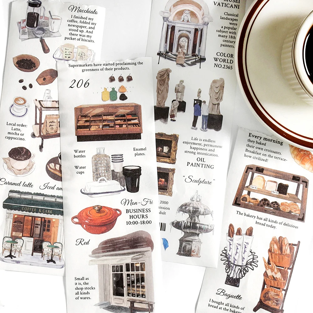 16Packs/Lot Time Story Series Serie Retro Paper Message Papermasking Washi Sticker