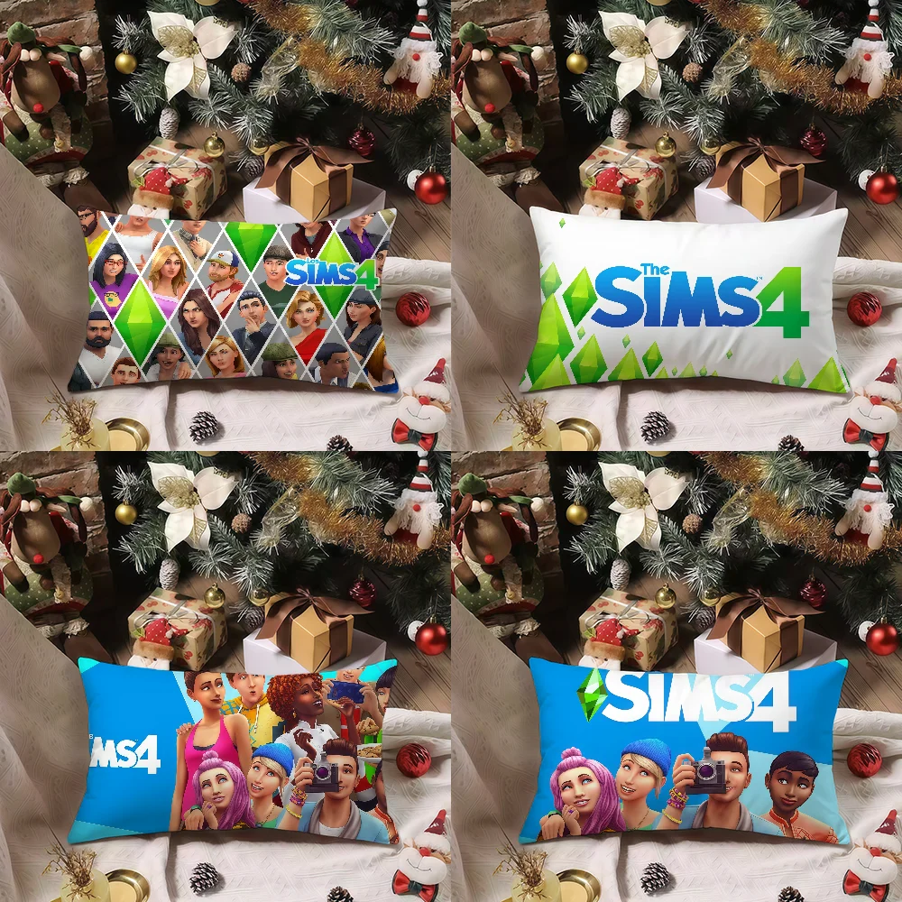 Juego divertido arte S-Sims 4 funda de cojín Las fundas de almohada rectangulares son cómodas y suaves para cafeterías oficinas funda de almohada