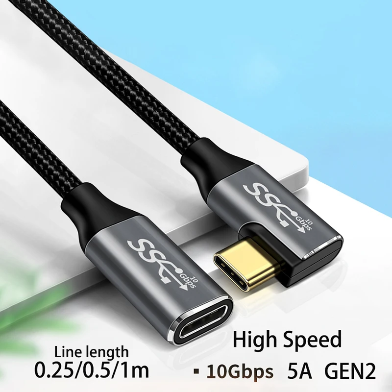 

1PCS 5A Type C Male To Female USB C Connector Extension Cable Fast Charging USB Type C 3.1 PD100W Quick Charge