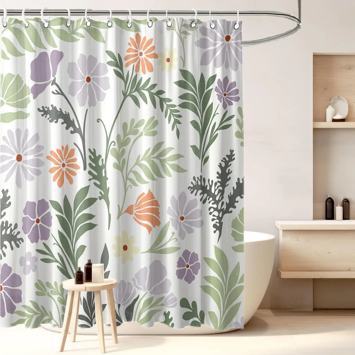 

Waterproof Floral Botanical Shower Curtain Tropical Leaves Pattern Bath Liner Decoration Bathroom Decor Home Shower Curtain for