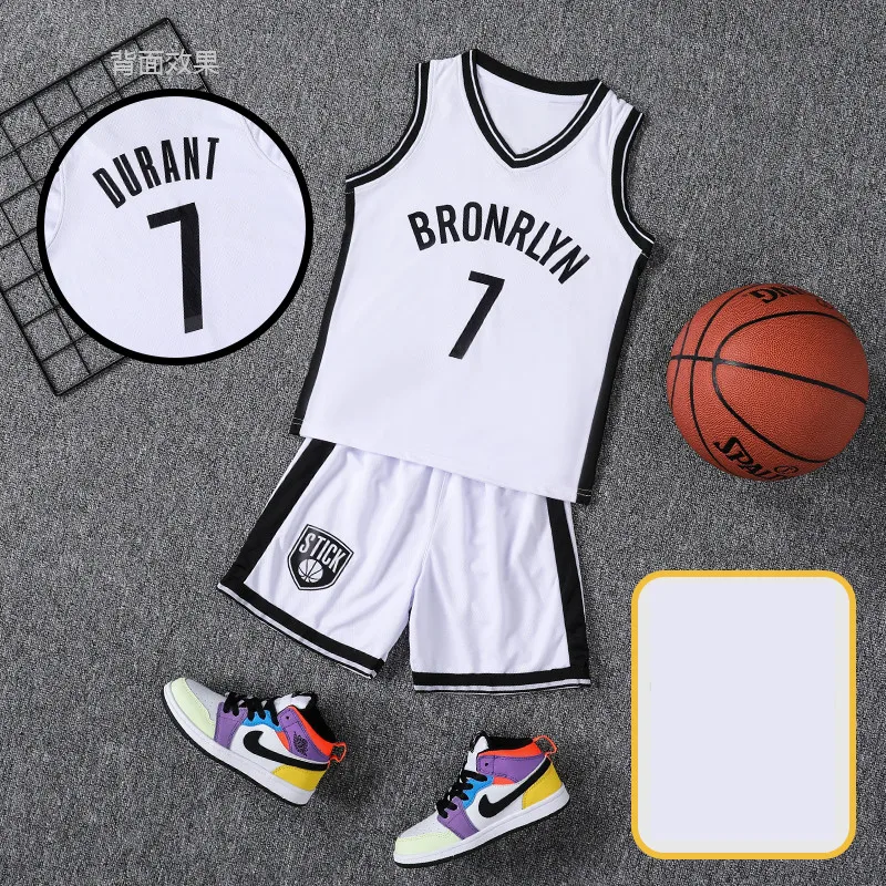 NEW 24/25 Children's clothing suit boy girl Basketball Jerseys Durant 7 game team uniform training  Vest and shorts