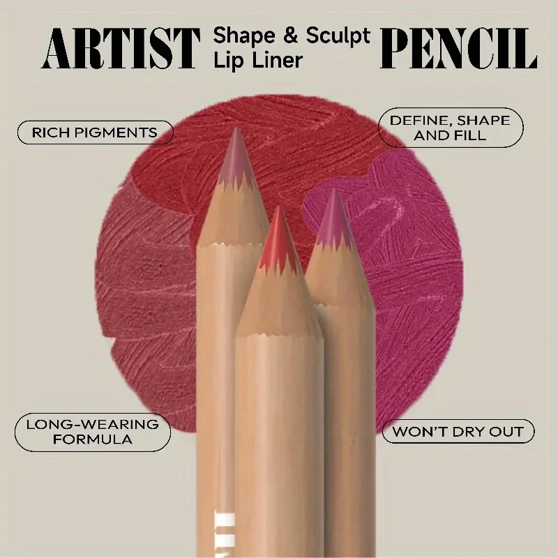 3-częściowy zestaw do makijażu ust Matowa konturówka do ust Długotrwała wodoodporna matowa konturówka do ust Matowa aksamitna szminka Kosmetyki do makijażu ust