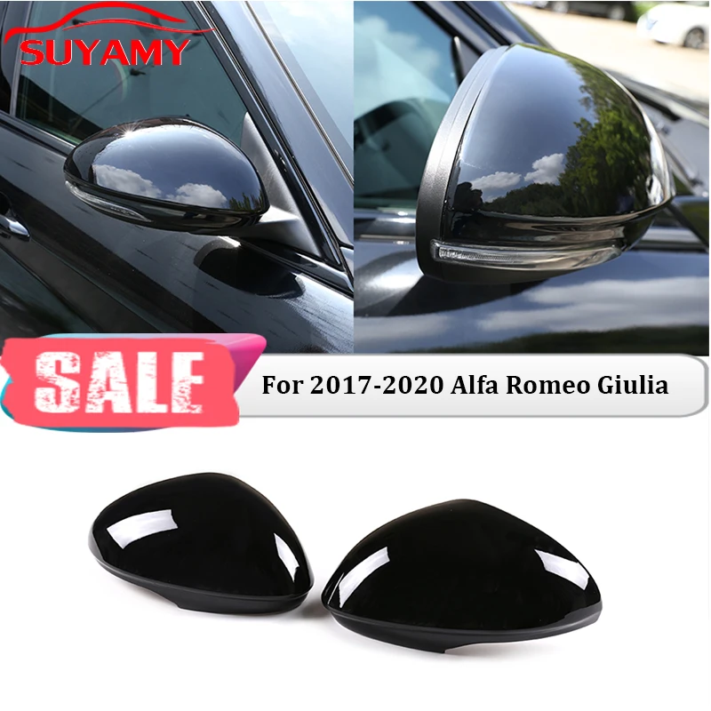 Para 2017-2020 alfa romeo giulia porta lateral do carro tampa do espelho retrovisor externo decoração capa guarnição adesivo acessórios do carro