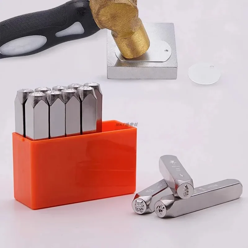 12pcs Set Metal Stamping Kit Jewelry Marking Punch Leather Silver Craft Puncher Cartoon Animal Love Pattern 6mm Steel Stamps