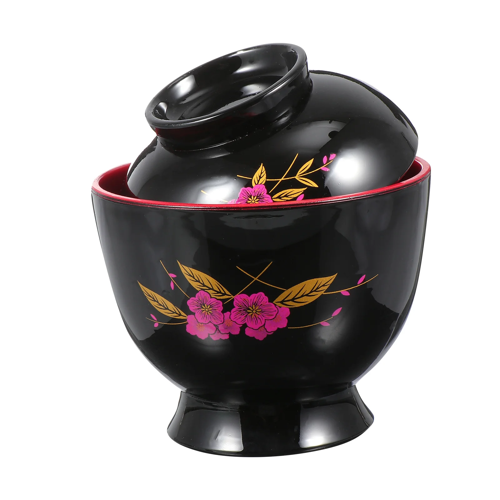 1 قطعة النمط الياباني ميسو حجم مثالي للنودلز سلطة وجبات خفيفة رامين البلاستيك مع غطاء أدوات المائدة المطبخ حساء وعاء الحساء الياباني