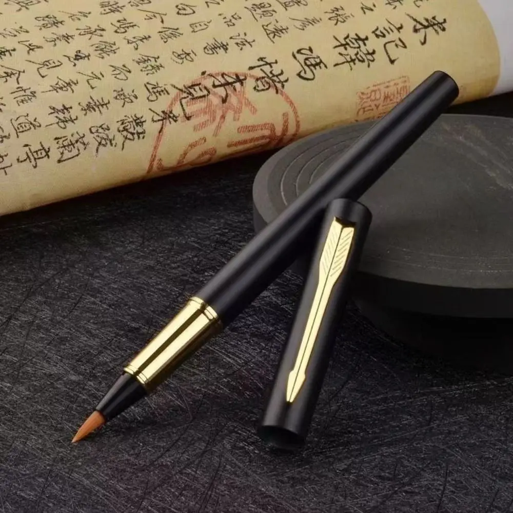 

3 PCS Fountain Pen Type Calligraphy Brushes Soft Hair Business Calligraphy Pen Writing Metal Practice Brush Supplies