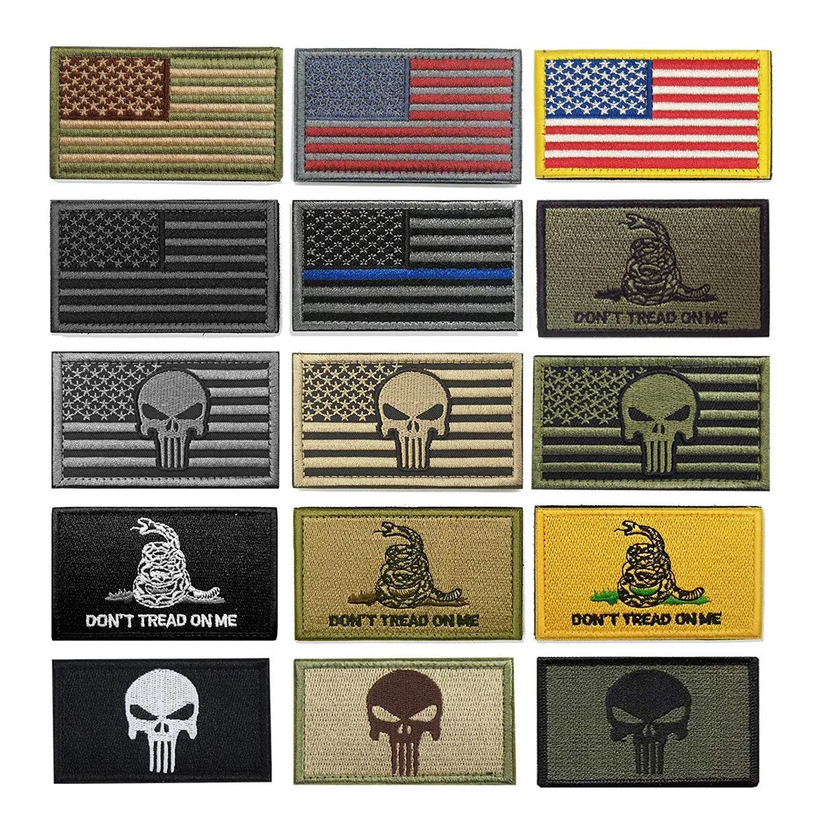 Skull Cloth Patch Tactical Patch Embroidery Logo Pacthes For Bags And Clothes Decoration Country Flag Embroidery Patch Wholesale