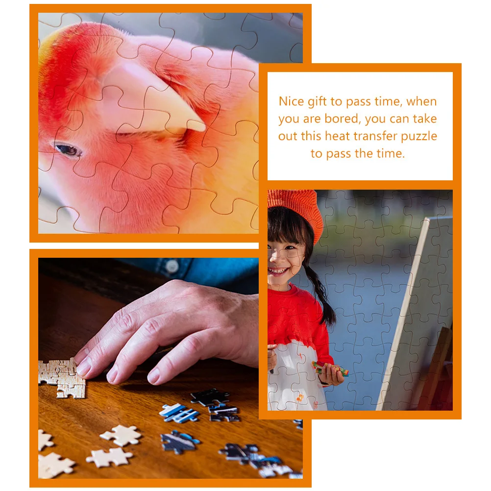 5-Blatt-Puzzle zum Selbermachen, leeres Holz-Sublimations-Transfer-Puzzle für kreative Geschenke, Familienspiel, Heimdekoration, leeres Puzzle