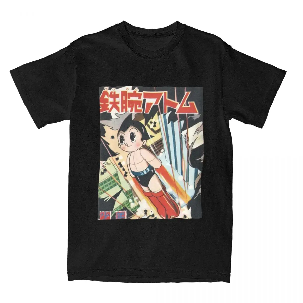 Astro Boy Astroboy Tezuka Robot T-Shirts for Men Funny 100% Cotton Tees Round Neck Short Sleeve T Shirts Plus Size Clothes