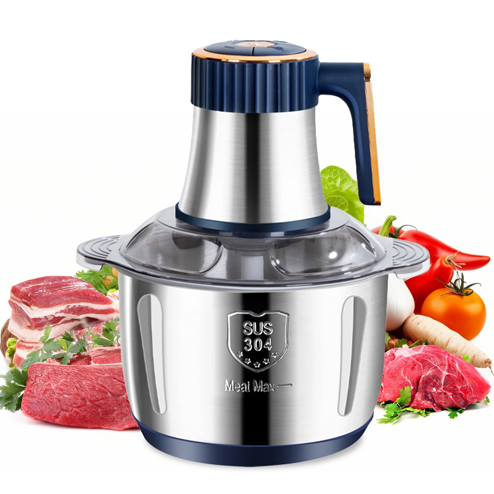 5L Multifunctional Meat Grinder Machine Household Large Capacity Food Processors 304 Stainless Steel Filling and Meat Grinder