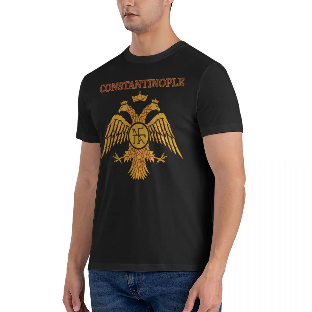 Men's T-Shirt Constantinople Eastern Empire Byzantine Fashion Cotton Tee Shirt Short Sleeve Ancient Rome T Shirts Round Collar