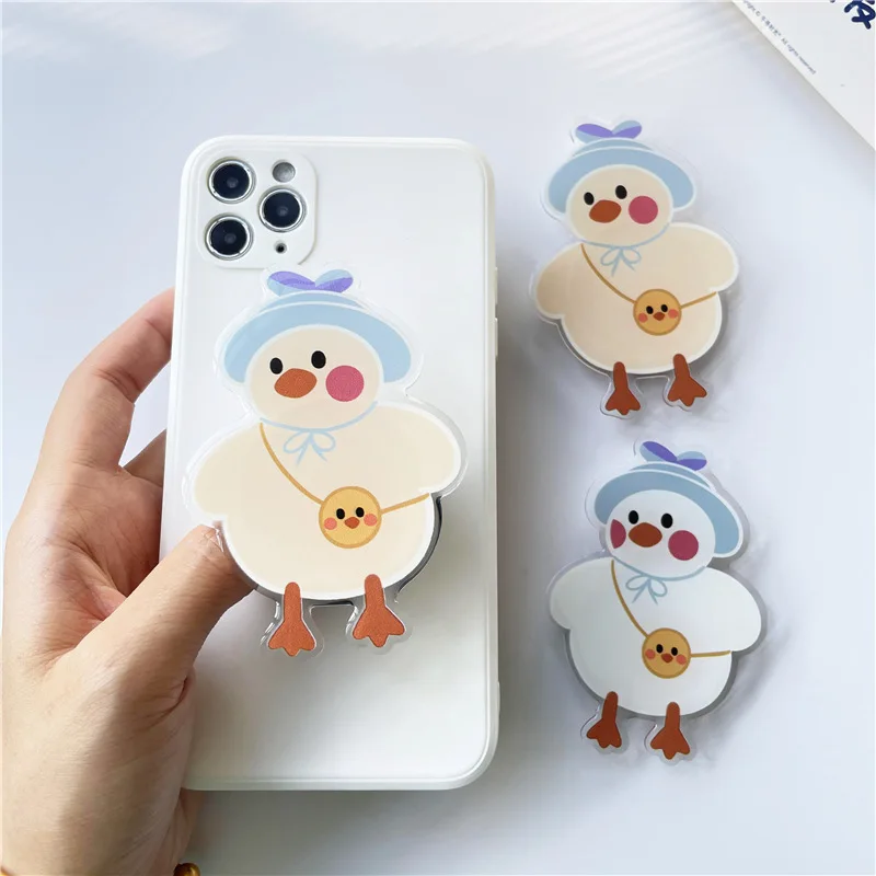 Support d'airbag adhésif en acrylique pour téléphone portable, dessin animé Alien, support pliable de bureau paresseux pour iPhone 17 16 15 14 Samsung