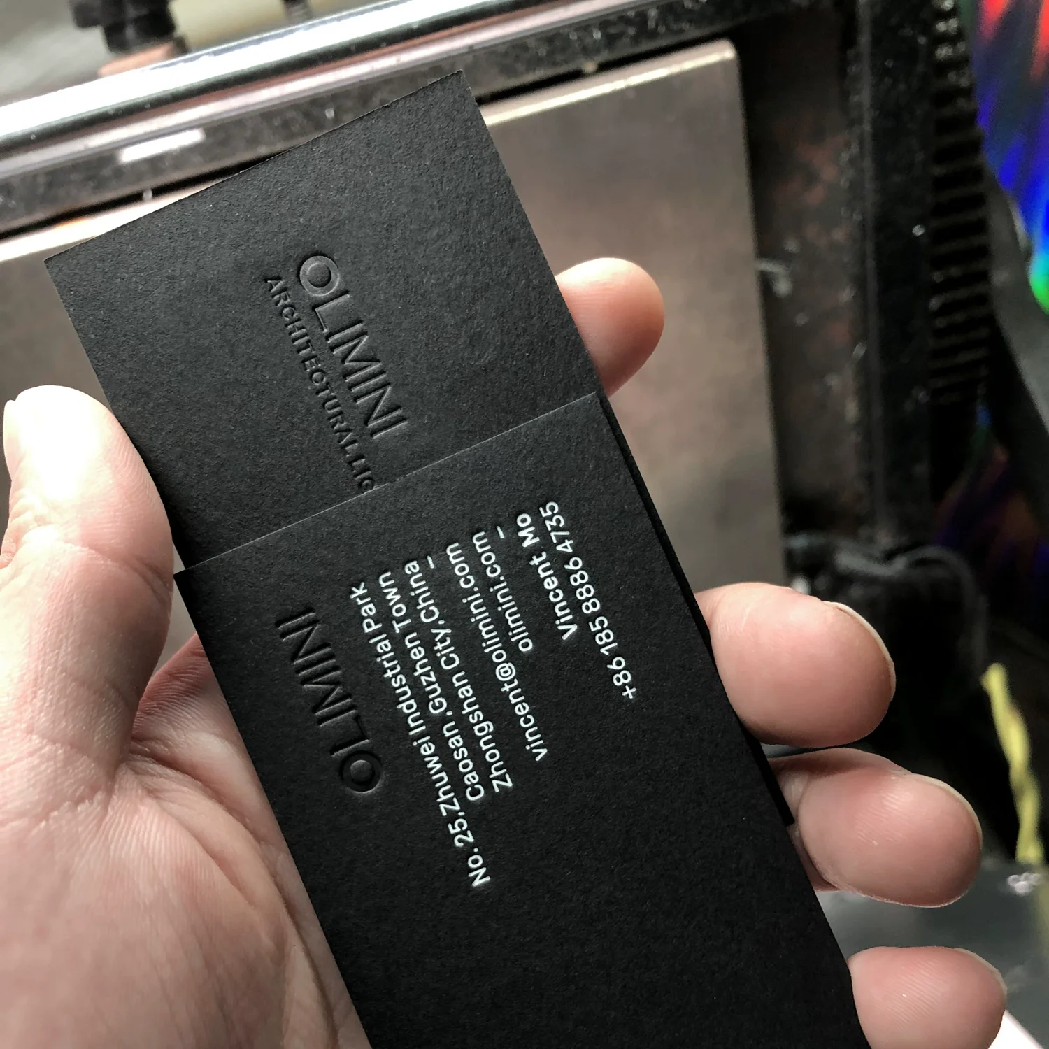 Black Business Cards - 700gsm - 1 Foil Color with Blind Impression