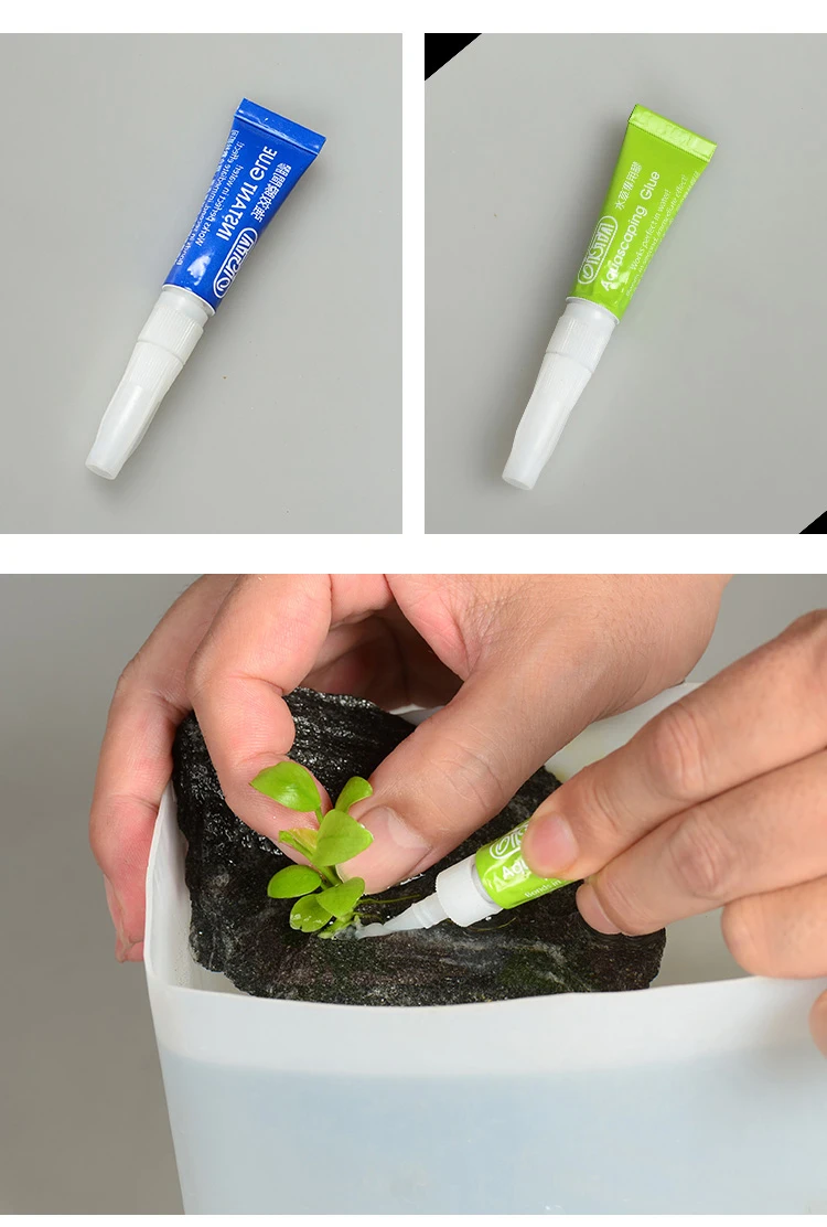 Ista الغراء الفوري Aquascaping الغراء النباتات المائية الخشب الميت الطحلب البحر المرجان الحجر الطازج خزان حوض السمك يمكن استخدامها في الماء أو لا