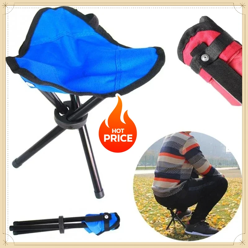 Lightweight Folding Tripod Seat Compact Portable Outdoor Multifunctional Stool for Camping Fishing Picnic