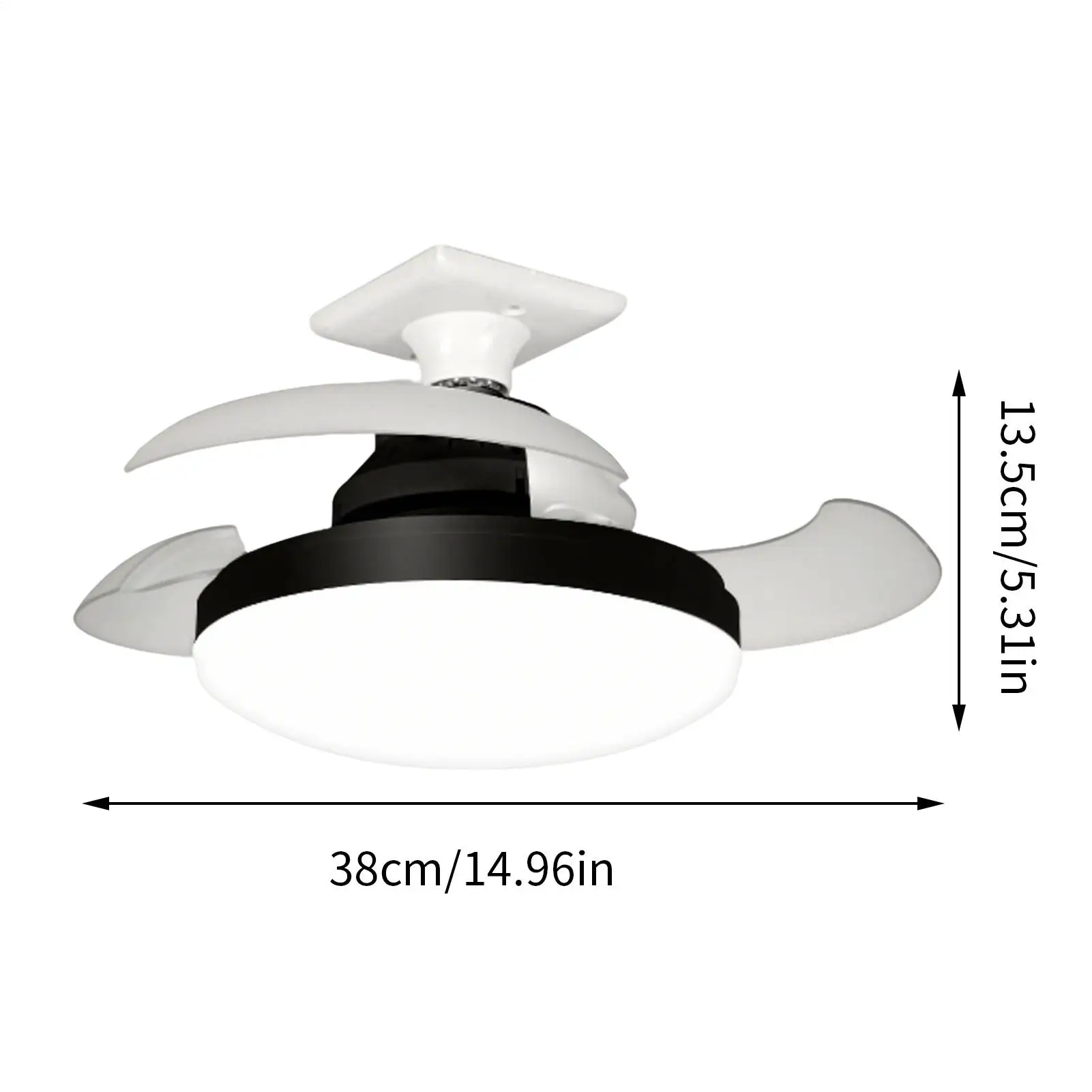 Ceiling Fan Light Remote Control Retractable Ceiling Fan Space-Saving Noiseless Blower Cooling Device For Nursery Living Room