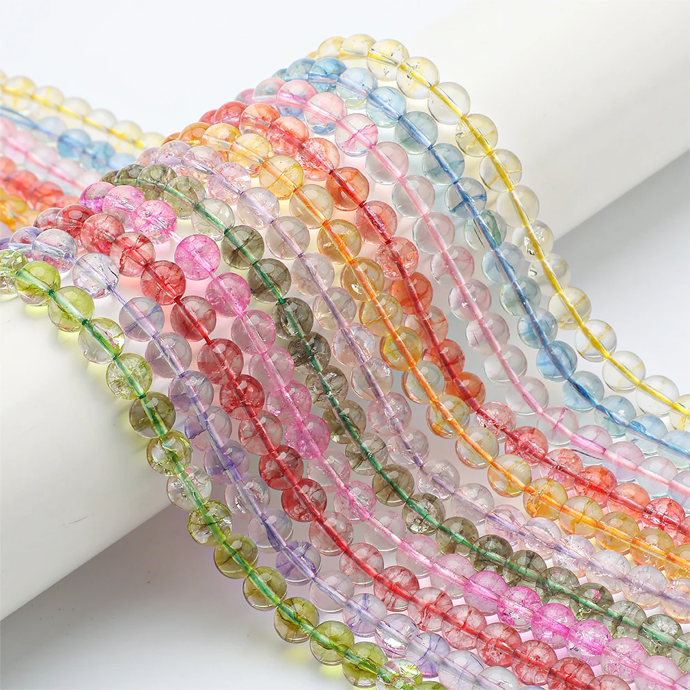 40 Stück/Lot 10mm Runde Glatte Glaskristallperlen Lose Abstandsperlen DIY Schmuckherstellung Zubehör Handarbeit für Armband Halskette