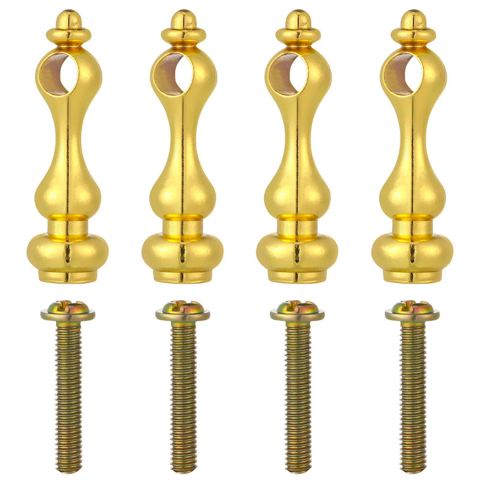 4Pcs Metal Spindles for Glass Railing Furniture Cabinets Gallery Accents Modern Sleek Design Sturdy Iron Railing Connectors