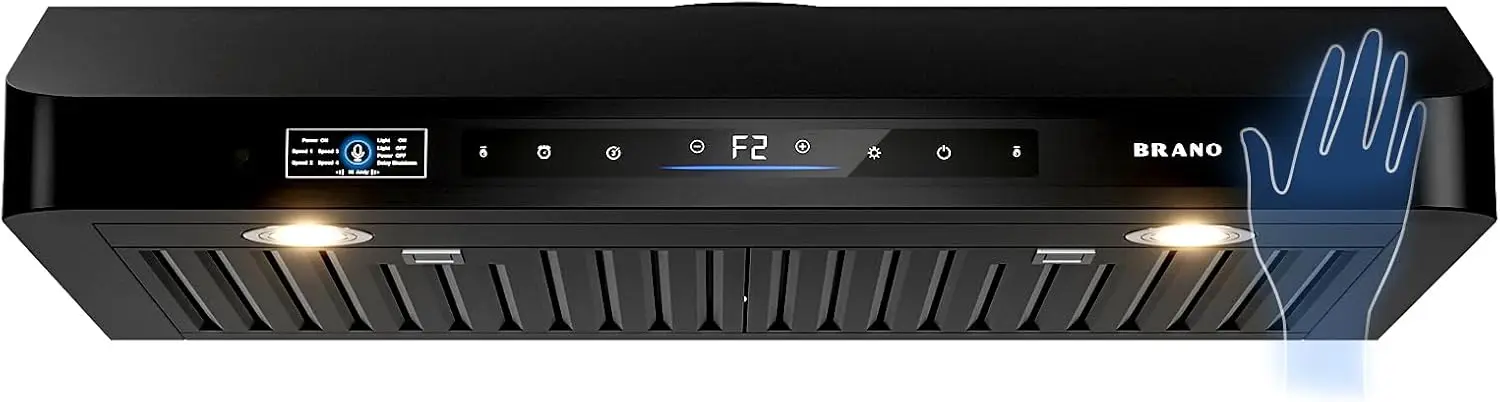 30-Inch Under-Cabinet Range Hood with Dual Motor, 900 CFM Airflow, 4-Speed Fan, and Timer