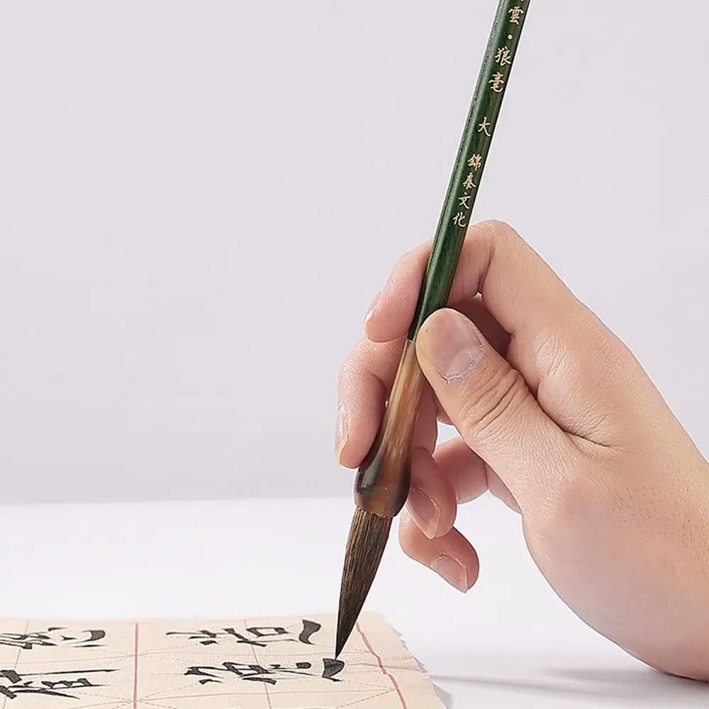 فرشاة الخط الصيني التقليدي لوحة زيتية ألوان مائية فرشاة كتابة شعر الذئب فرشاة طلاء فنية من الخشب #4