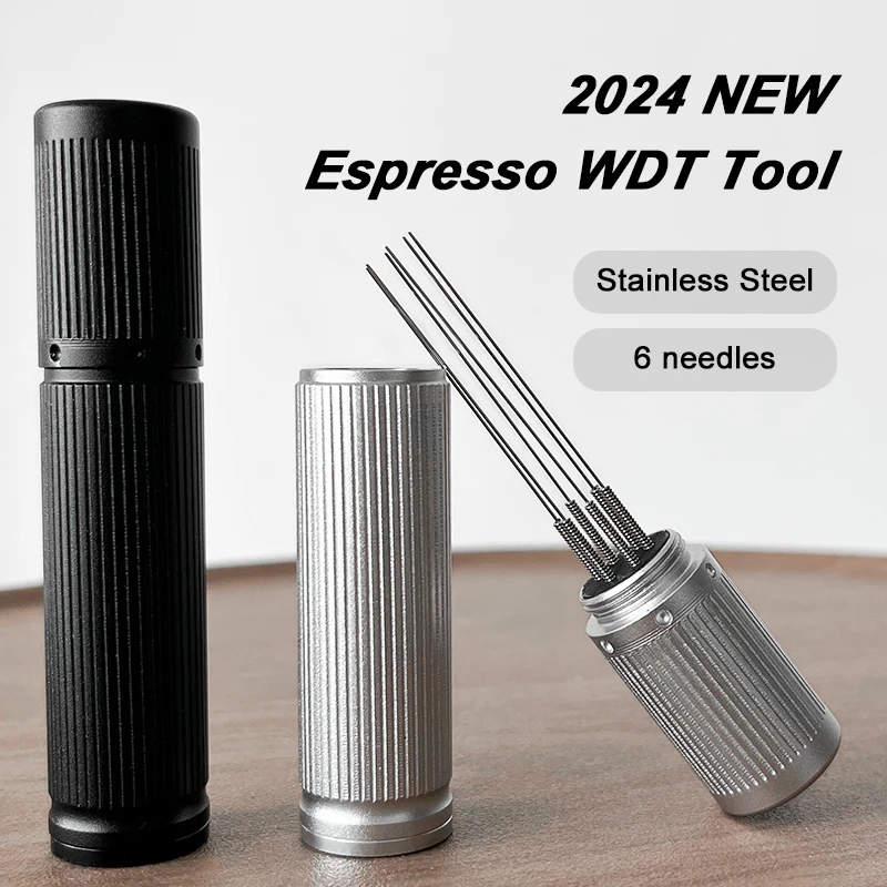 New Upgraded Espresso WDT Tool Coffee Powder Stirrer Needle Distributor Accessories For Barista,Premium Black Silver Optional