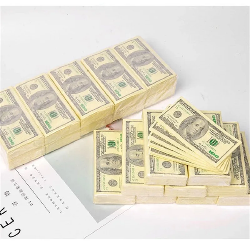 5 Bags /10 Bags $100 Napkins Dollar Bills Paper Towels Party Fun Gift Disposable Napkins Wedding Party Decorations