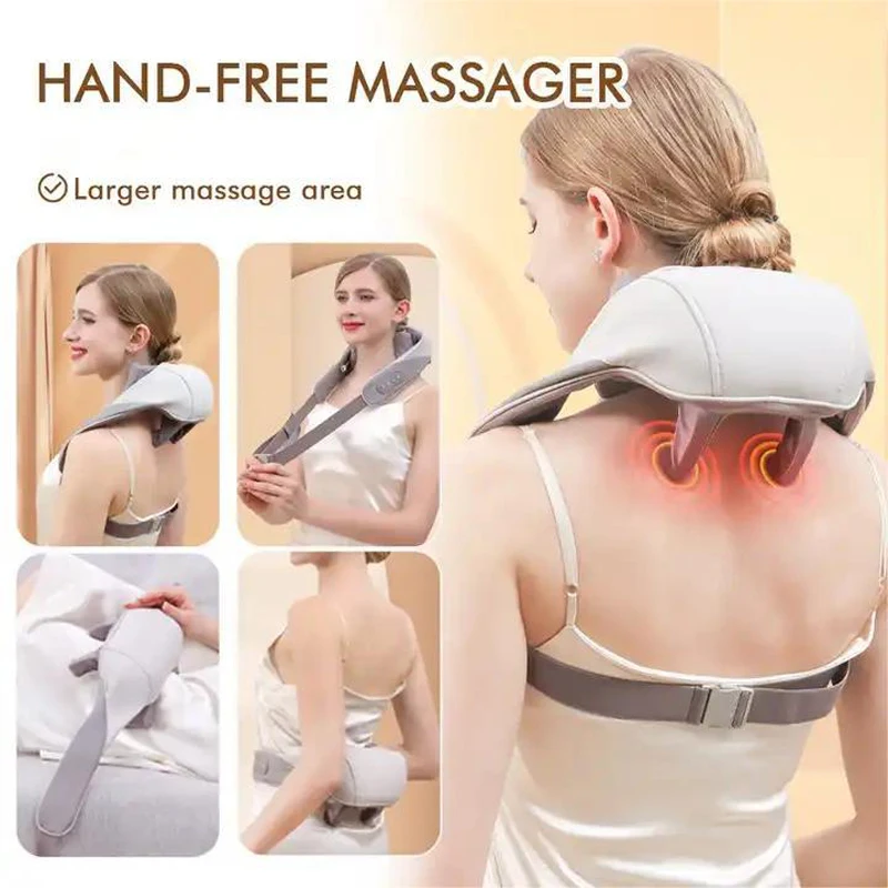 Electric Wireless Neck Shoulder Massage Machine Shiatsu Neck And Shoulder Massager Shawl With Heat