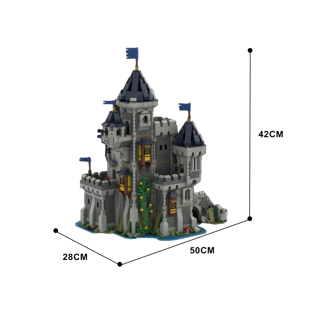 MOC 31120 Black Falcon Knight's Castle Bricks "Medieval Castle" Alternate Build Street View Building Blocks Set Toy Kid Toy