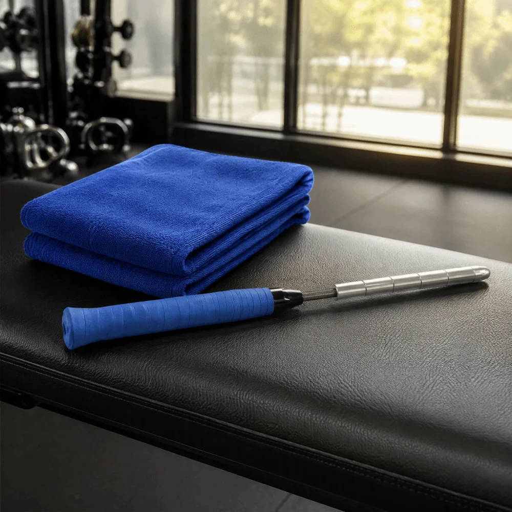 Stainless Steel Badminton Racket Swing Trainer Weight Block Rod Blue Badminton Swing Training Rod Detachable Weight