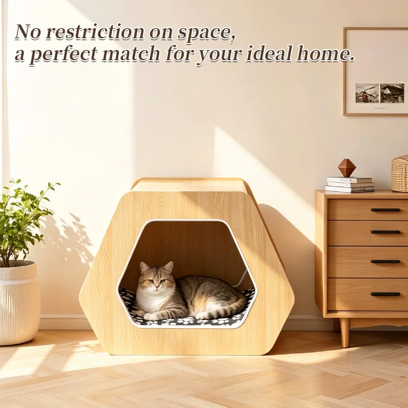 Cross-border TIK hexagonal cat nest multi-functional small apartment sofa corner few Internet celebrity bedside table cat