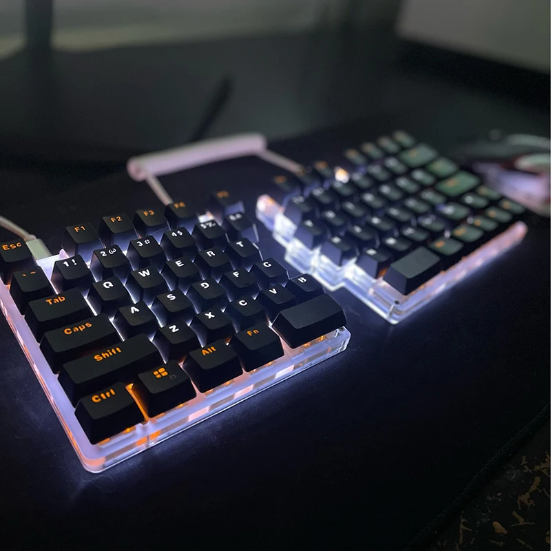 

DEBROGLIE LT78 Split Creative Keyboard Mechanical Gaming Keyboard Programable LED Type-C 78 Keys Wired Office DIY Keyboard Gift