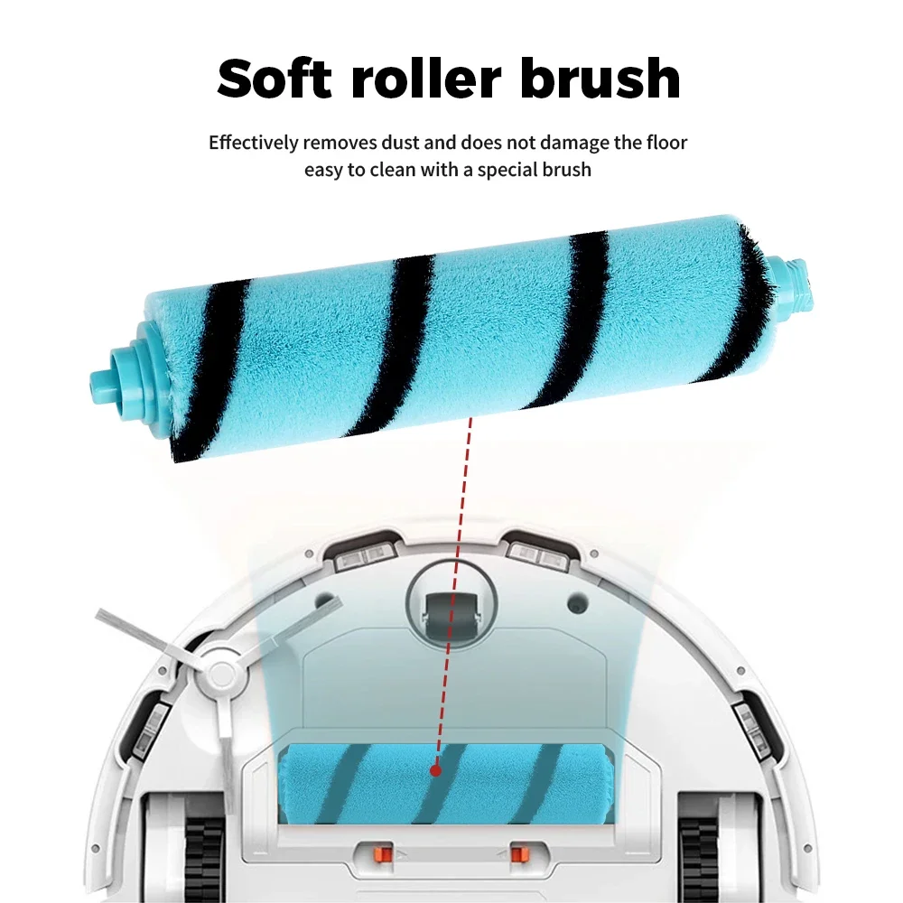 Spazzola a rullo morbido rimovibile per Xiaomi STYTJ02YM/3C/Viomi SE V2 V2PRO/V3/S12 Spazzare Robot Aspirapolvere Spazzola rotante