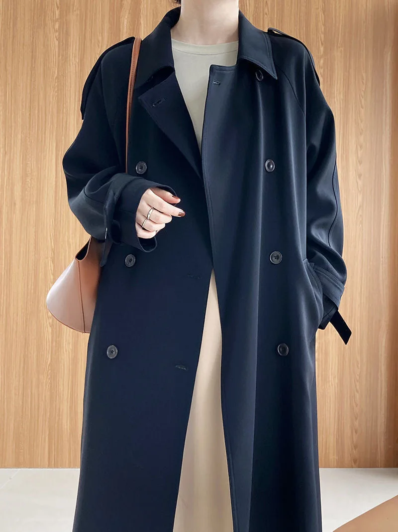 2024 this year\'s popular new British style coat for women spring and autumn mid-length French trench coat for women