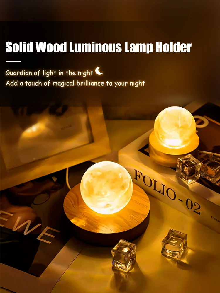 6/8/10CM bois bureau lumières décoratives Base lumineuse veilleuse en bois Led Usb affichage support de lumière support de lampe lampe Art ornement