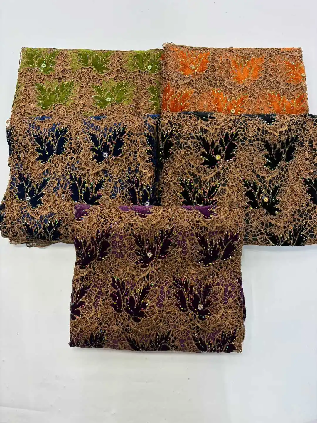 قماش دانتيل بحبل جبر أفريقي بأحجار نيجيرية قابل للذوبان في الماء جودة عالية لخياطة الفساتين النسائية 2025