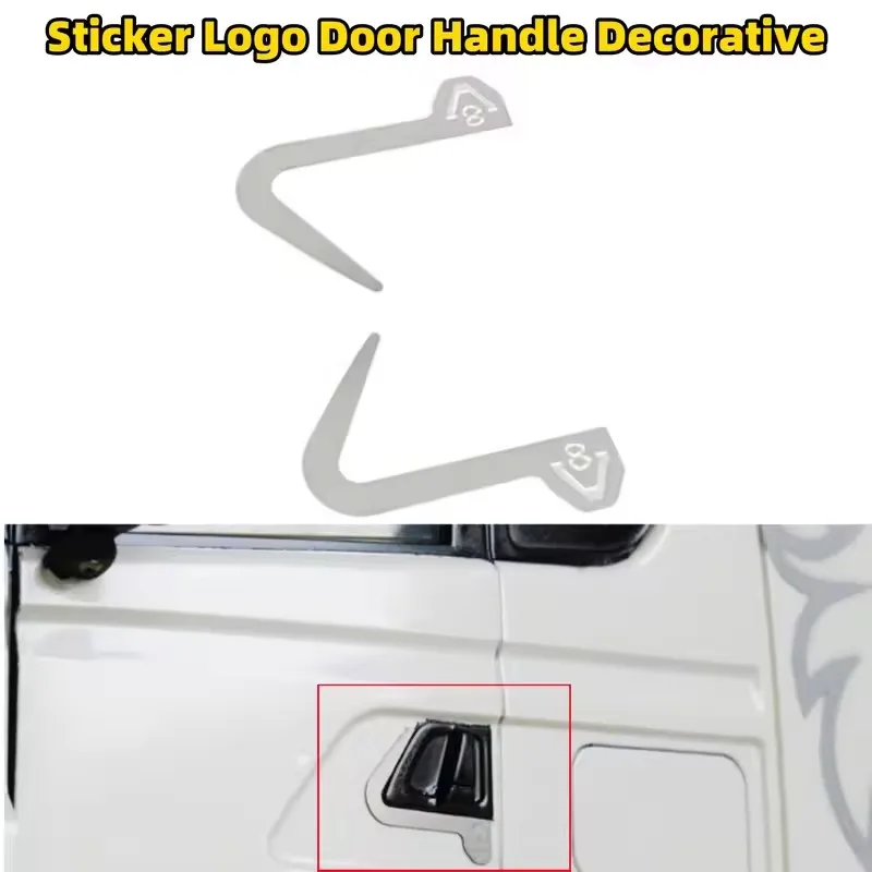 

Metal Sticker Logo Door Handle Stainless Steel Decorative G-6146 Tractor For 1/14 Tamiya RC SCANIA Man Lesu Actros Trailer Parts