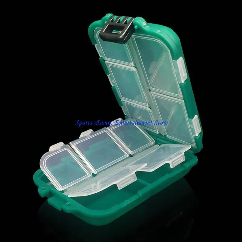 G7NF صندوق أدوات صيد صغير محمول منظم أدوات صغير 10 حجرة تخزين لـ #4