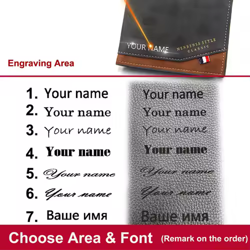 Free Name Engraving Men Wallets Slim Coin Pocket Photo Holder New Short Small Male Wallet Card Holder Frosted Leather Men Purses - Image 6